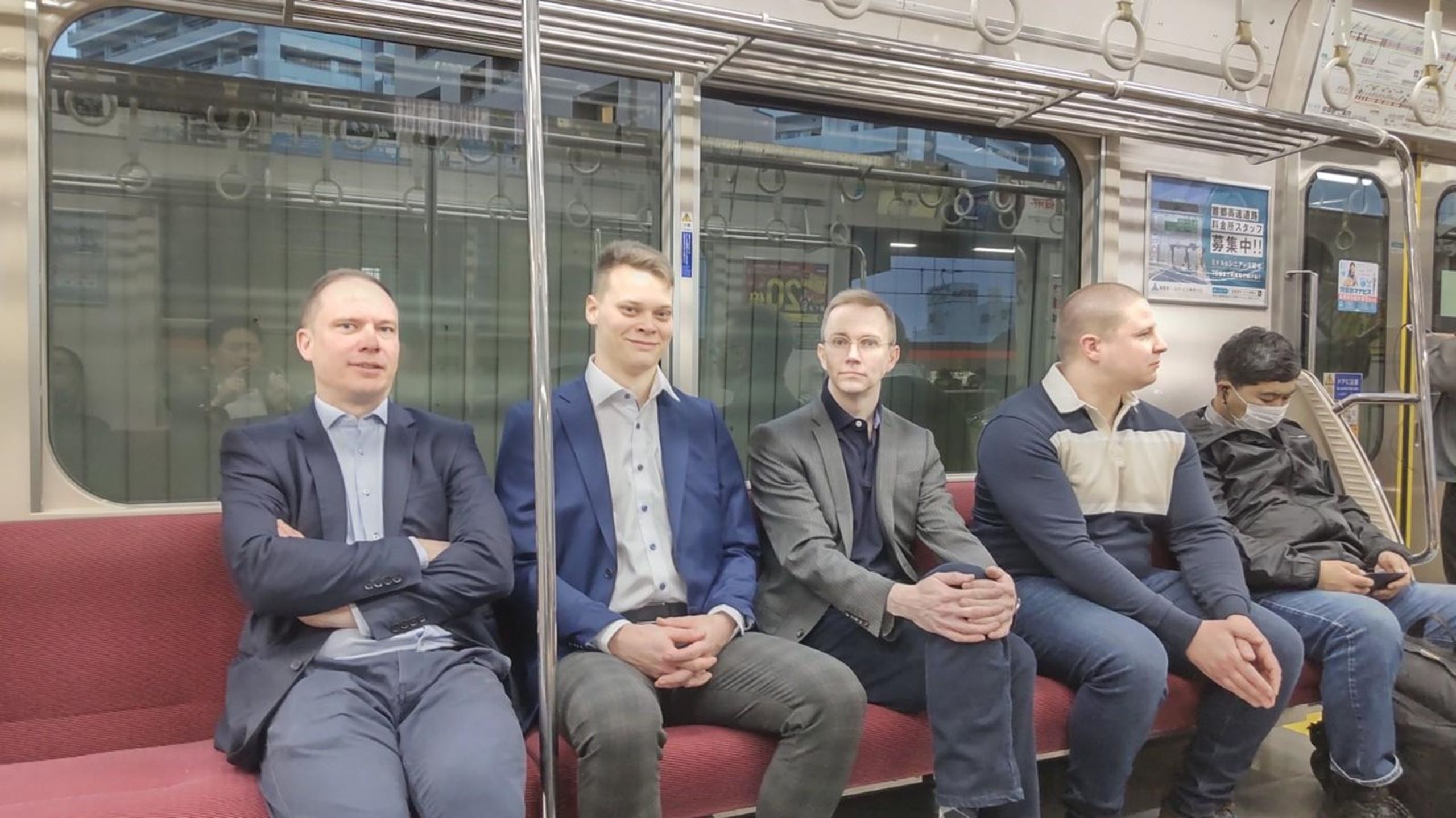 Employees in the subway in Japan 