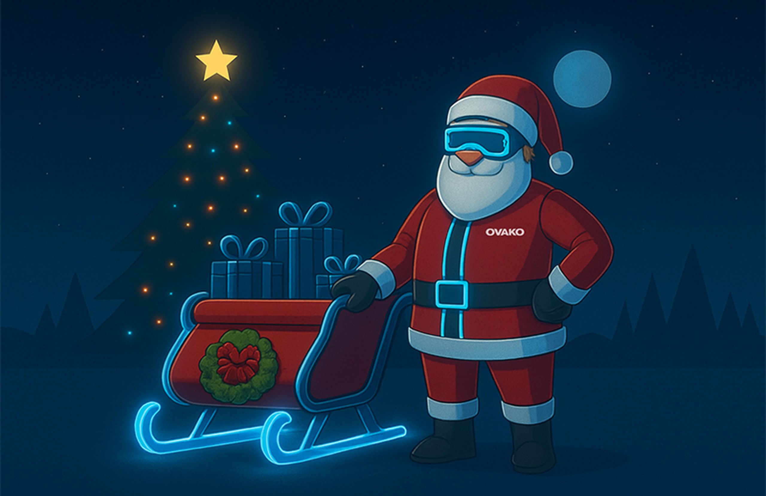 Santa with his sleigh